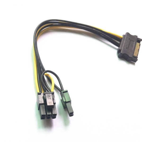 SATA naar 6-Pin-8-Pin 6+2 PCI-e voedingskabel 20cm